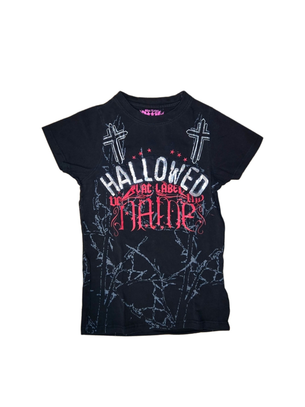 Grunge Studded Cross Graphic Tee!